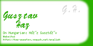 gusztav haz business card